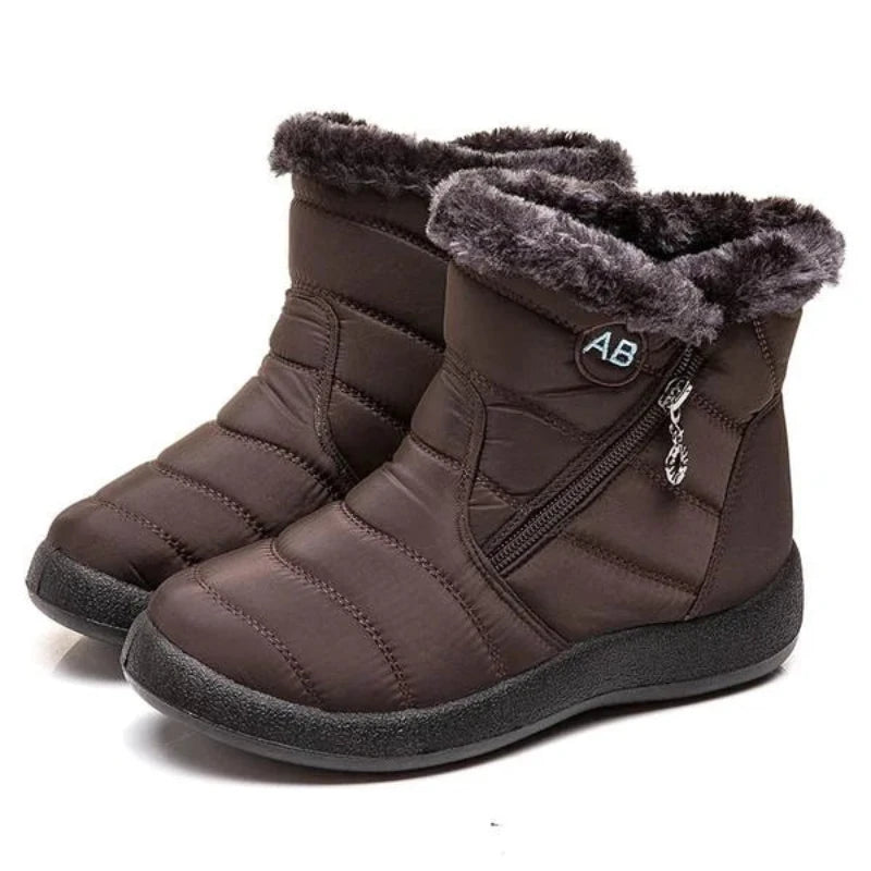 Bottes Matelassées d’Hiver Imperméables avec Fourrure – Style et Confort A&B™-marron1