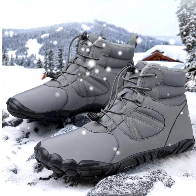 Bottes Pieds Nus Imperméables – Confort et Style pour l’Hiver-gris2