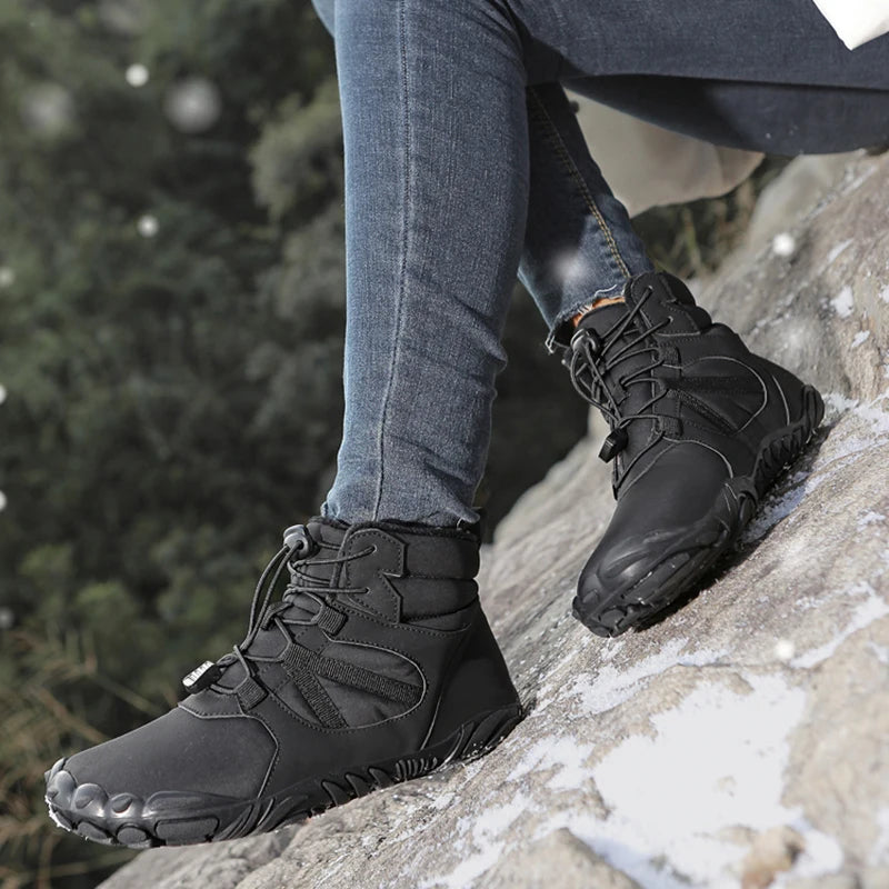 Bottes Pieds Nus Imperméables – Confort et Style pour l’Hiver-noir1