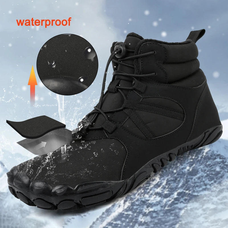 Bottes Pieds Nus Imperméables – Confort et Style pour l’Hiver-noir2