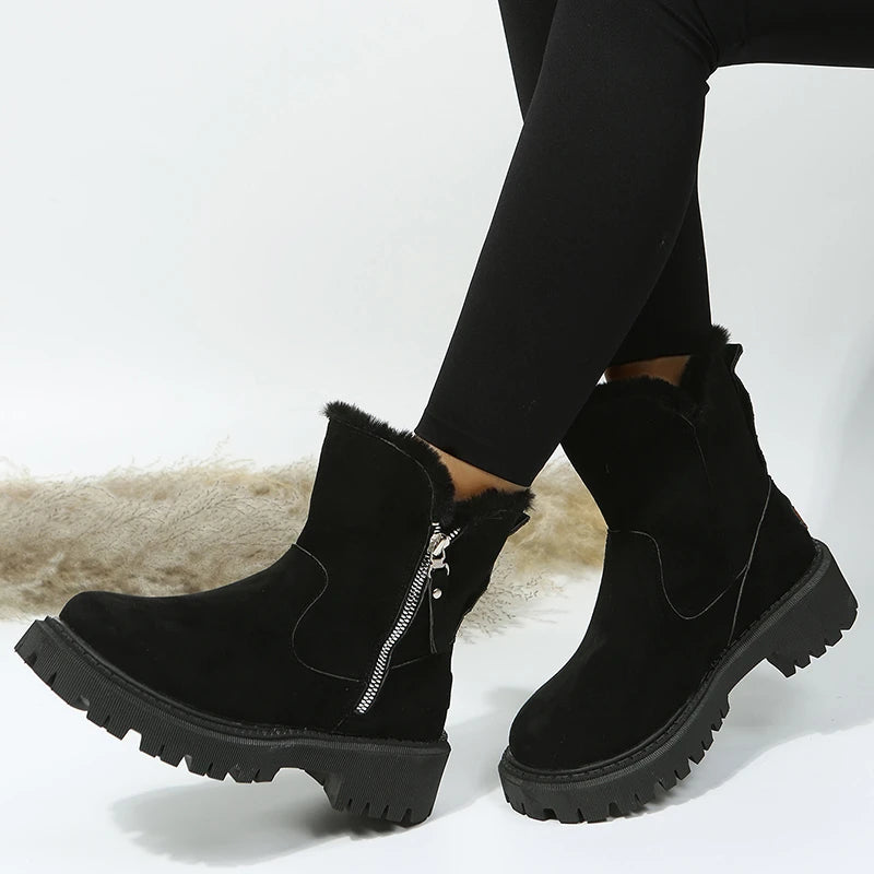 Bottes dHiver Confortables avec Doublure Chaude noir2