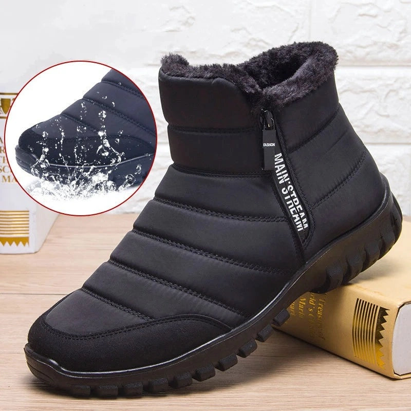 Bottes d'Hiver Impermeables & Legeres avec Doublure en Fourrure noir