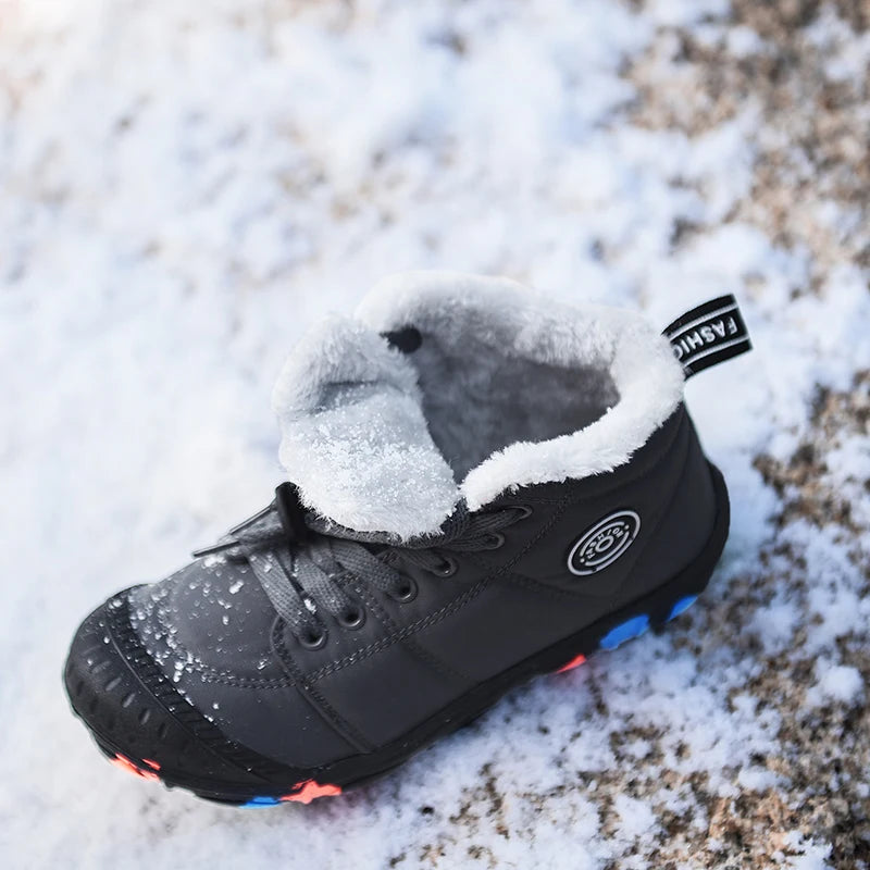 Bottes de neige impermeables et Antiderapantes pour Enfants gris1