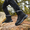 Bottes d'hiver Hautes Imperméables avec Fourrure pour femmes et hommes noir1