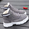 Bottes dhiver en coton a semelles epaisses et chaudes-femme gris