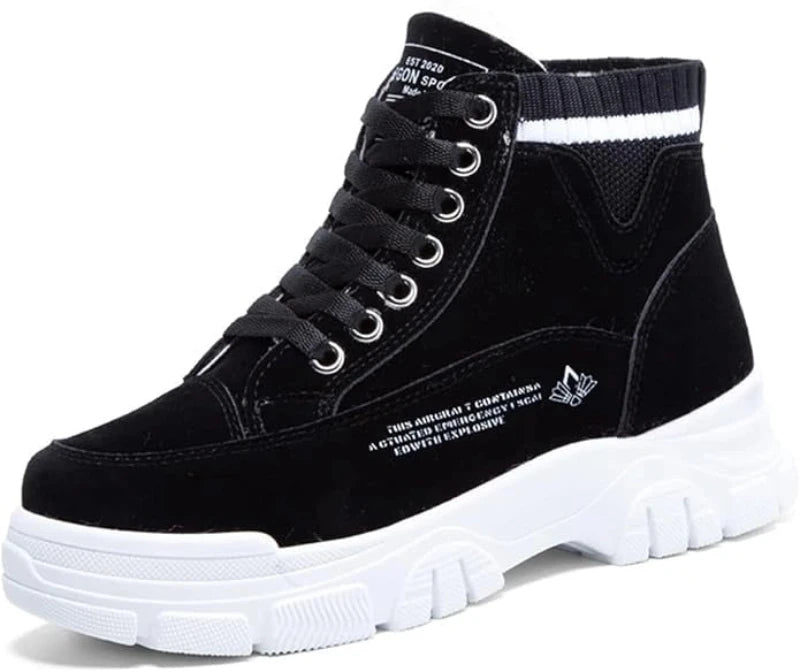 Bottes dhiver en coton a semelles epaisses et chaudes-femme noir1