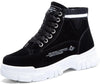 Bottes dhiver en coton a semelles epaisses et chaudes-femme noir1