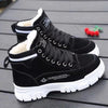 Bottes dhiver en coton a semelles epaisses et chaudes-femme noir