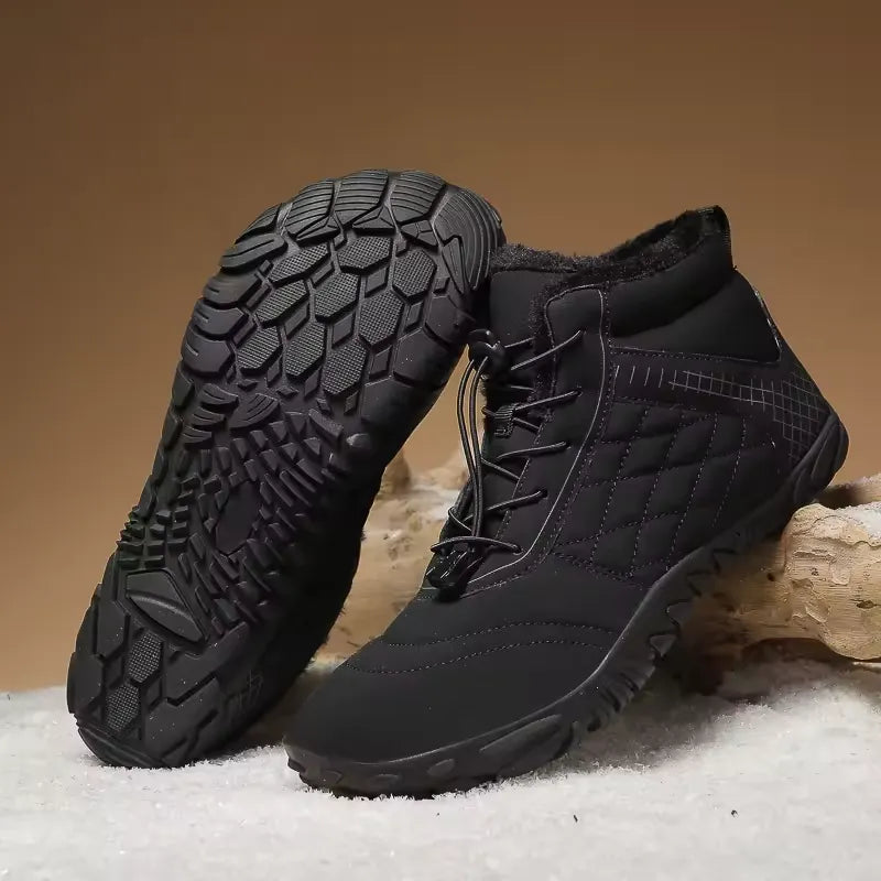 Bottines Pieds Nus Chaudes & Confortables noir1