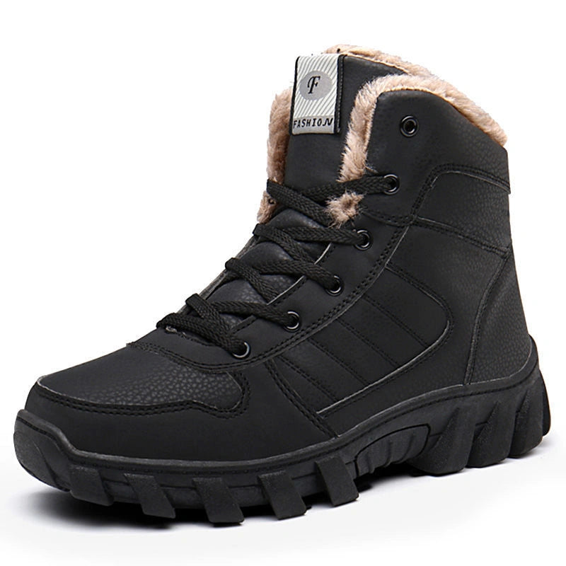 Bottines dHiver Impermeables avec Doublure de Fourrure - Unisexe kaki4