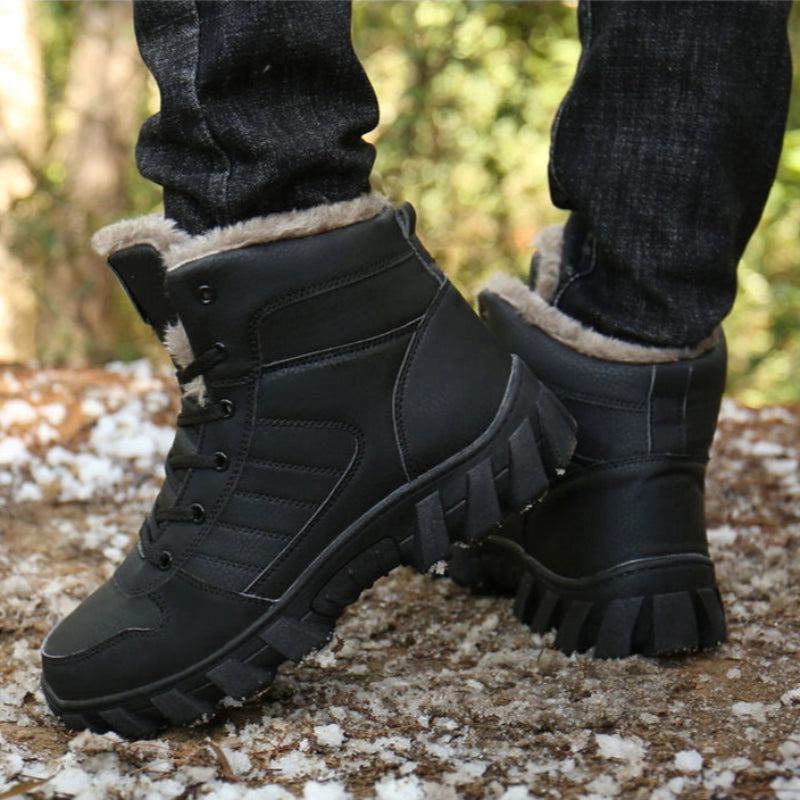 Bottines dHiver Impermeables avec Doublure de Fourrure - Unisexe noir