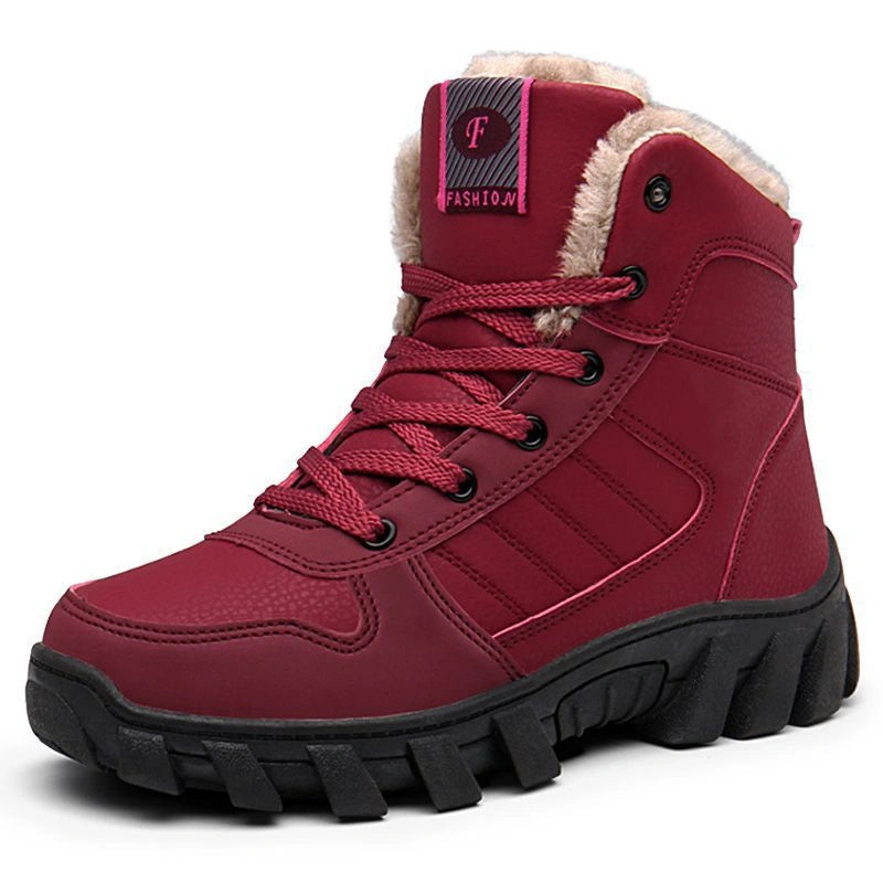 Bottines dHiver Impermeables avec Doublure de Fourrure - Unisexe rouge