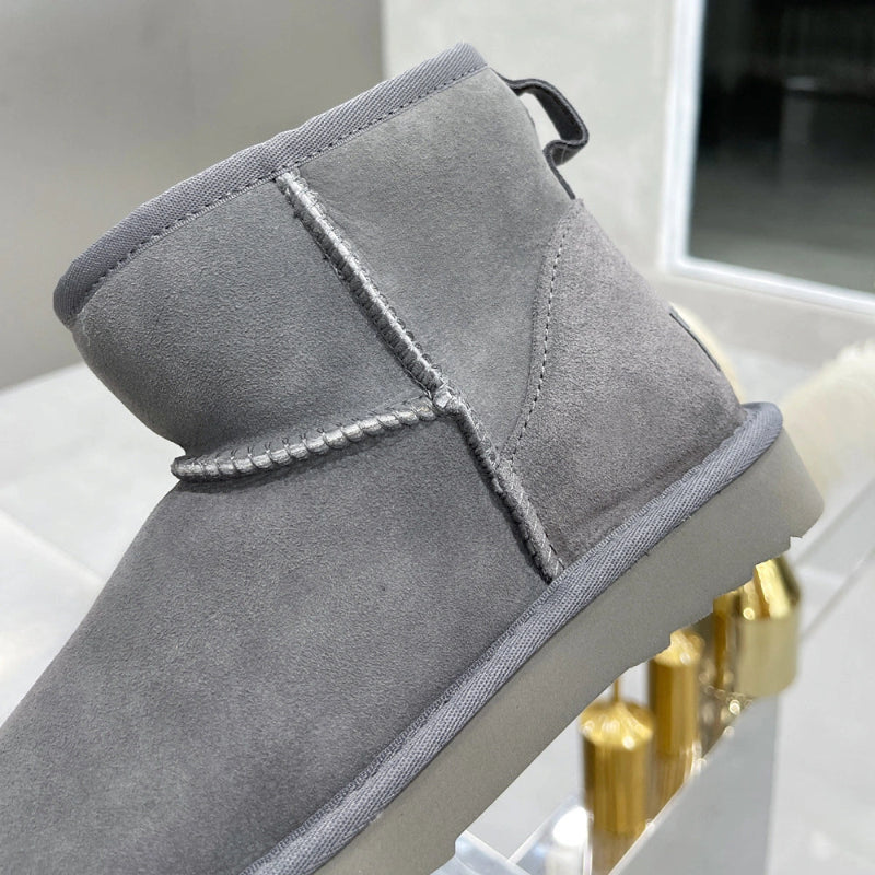 Bottines d'Hiver Confortables avec Doublure en Fourrure - Pour Femme gris1