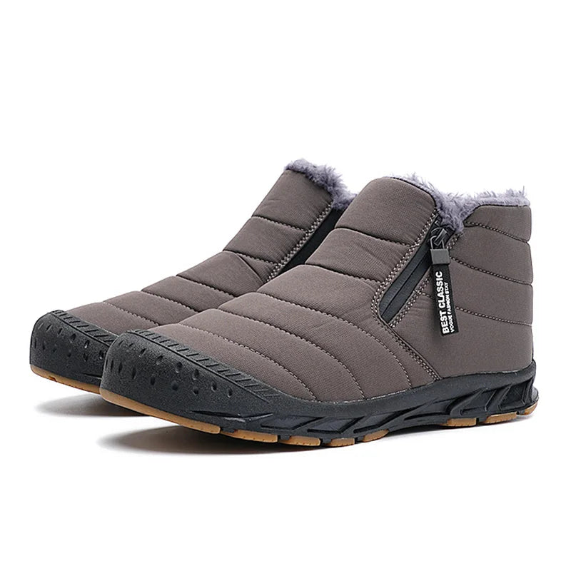 Bottines d'Hiver en Fourrure Douce et Antiderapantes - Unisexe gris