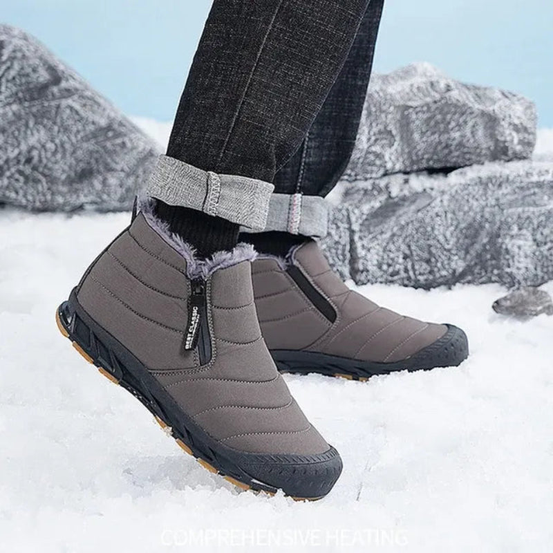Bottines d'Hiver en Fourrure Douce et Antiderapantes - Unisexe gris1