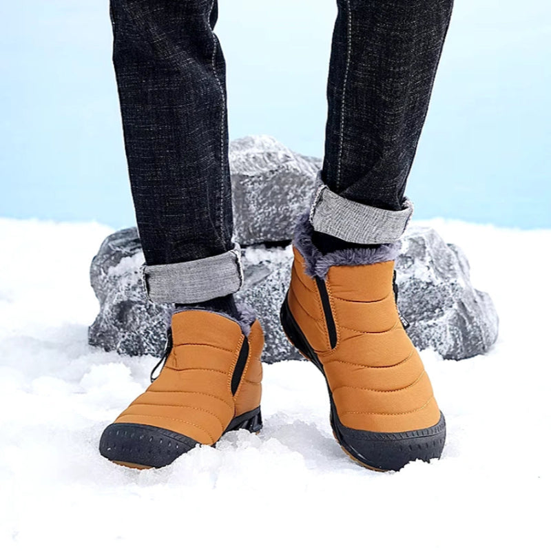 Bottines d'Hiver en Fourrure Douce et Antiderapantes - Unisexe jaune2