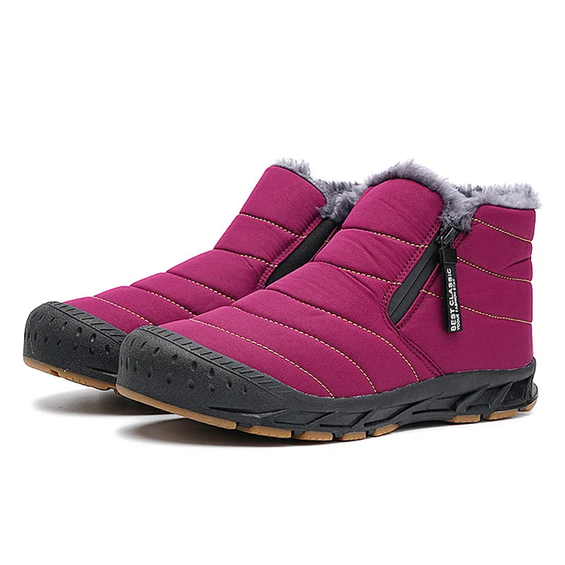 Bottines d'Hiver en Fourrure Douce et Antiderapantes - Unisexe rose