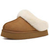 Chaussons d'Hiver Chaudes Fourrees marron