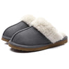 Pantoufles dHiver Doubles en Fourrure et en Daim - Pour Femmes gris3