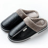 Waterproof and warm PU leather slippers