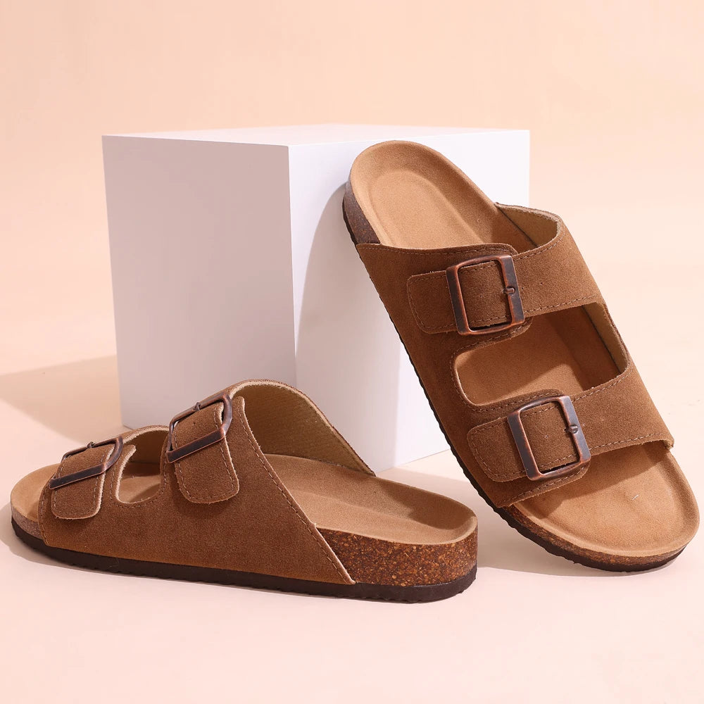 Suede mules with arch support for women and men