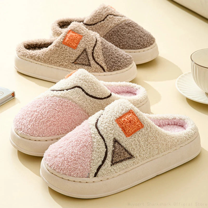 Soft winter fur slippers