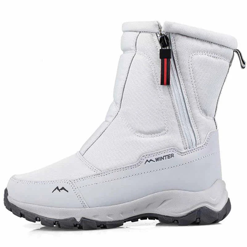 winter-bottes-de-neige-chaudes-et-impermeables gris clair