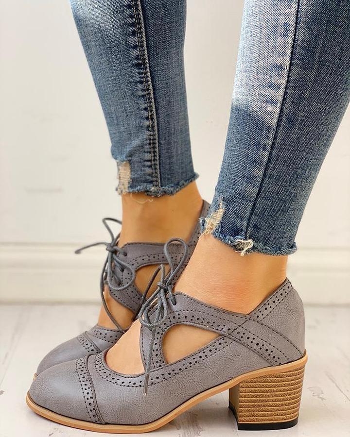 Chaussures Vintage à Talons gris