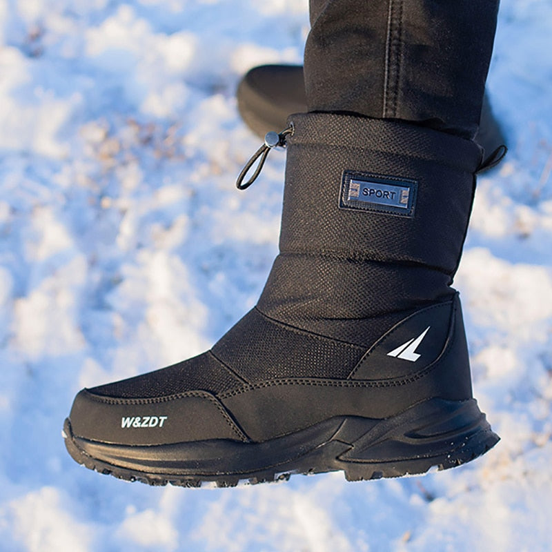 Waterproof and non-slip snow boots with thick fur