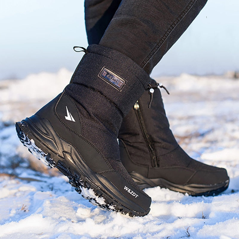 Waterproof and non-slip snow boots with thick fur